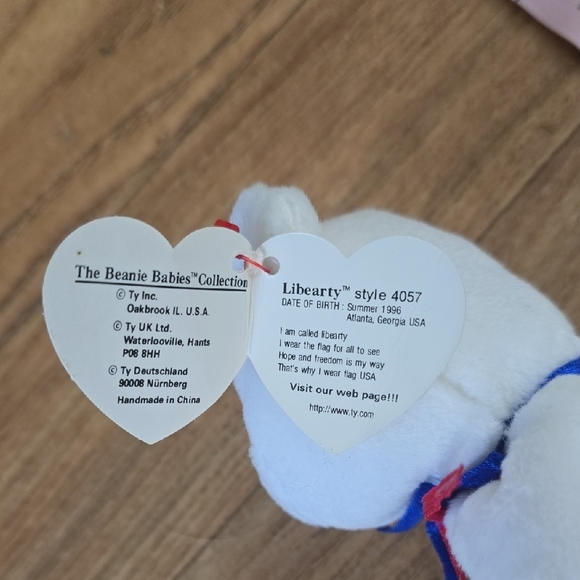 BOGO Ty Beanie Babies Patriotic White Bear Plush - Picture 3 of 5